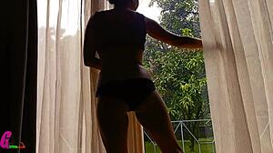 Indian desi dancer Agni performs hot strip tease in hotel