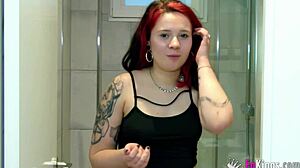 College babe gets shared and fucked by her two flatmates