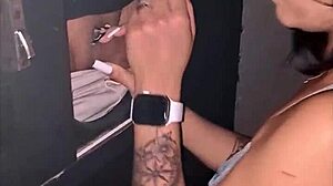 I dragged a pervert into the booth and sucked until I got milk in my mouth