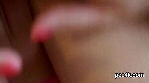 Doll receives warm pee in her tight pussy and orgasms intensely