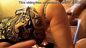 White Slut Teases In Satin Dress