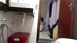 Maid is caught in the bathroom