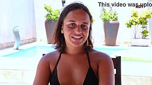 interview with hot teen maya pimentinha, riding big cock in pov