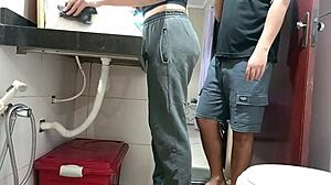 Maid is caught in the bathroom