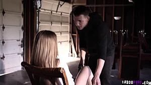 Three men give lena paul mouthful of big loaded cocks