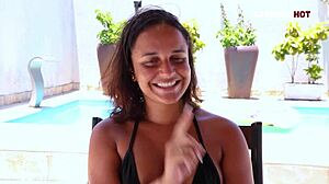 interview with hot teen maya pimentinha, riding big cock in pov