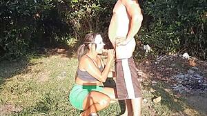 Naughty Guy Eats Pussy in Woods