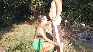 Naughty Guy Eats Pussy in Woods