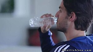 Dark haired teen 18+ athlete seduces and fucks coach with big cock 😍