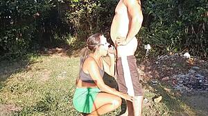 Naughty Guy Eats Pussy in Woods