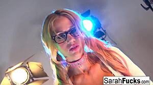 What if you watched busty babe sarah dress up and masturbate her pussy?