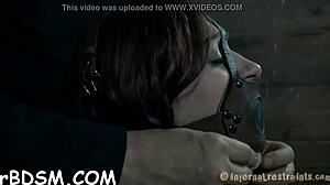 Gagged And Tied Up Bondman Feels Vibrator Gratification Under Femdom Domination