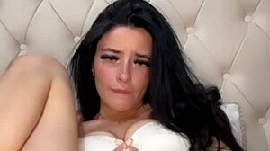 Horny British student fucks herself live.