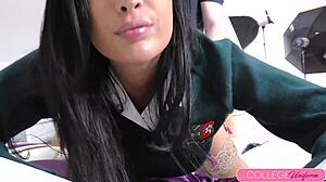 coed beauty anissa kates naughty school girl casting pussy pounding