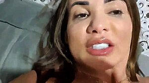 Milf in Short Jeans Shows Everything for Cousin to Suck Big Pussy