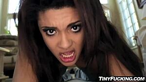 hot exotic babysitter rides lucky guy right on the sofa