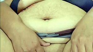 Big bbw pussy stretches around huge toy in homemade play