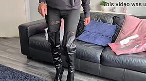 pretty british housewife trying on lingerie at home