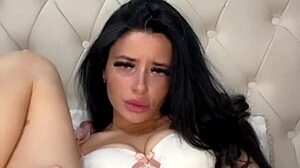 Horny British student fucks herself live.