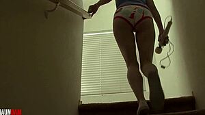 Pale Freckled Holly Lane Plays With Herself.