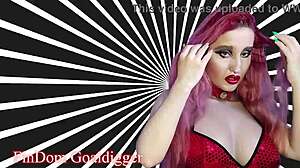 Goddess in Glasses Gives Jerk Off Instructions with Rabbit Toy