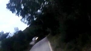 naked flashing near the road in public view