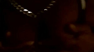 Is my ebony girl giving a titfuck to that black guy?