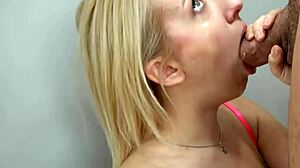 Real Blonde Teen 18+ Sloppy Deep Throated By Massive Dick In Bj Only Fuck