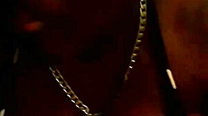 Is my ebony girl giving a titfuck to that black guy?