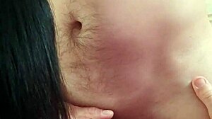 Blowjob from mature girlfriend deep throat cum swallow