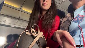 omg risky jerking off on a crowded plane with public dick flashing 😏✈️