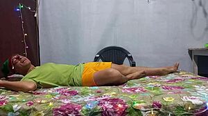 Dirty stepmother seduces innocent stepson into riding his big cock