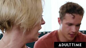 Dee Williams, busty stepmom, caught watching porn tries anal