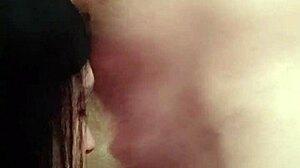 Blowjob from mature girlfriend deep throat cum swallow