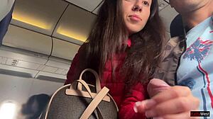 omg risky jerking off on a crowded plane with public dick flashing 😏✈️