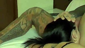 Rim job wet blowjob and intense sex with tattooed guy