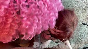 ebony slut sharing sloppy blowjob and titty fuck with bbw