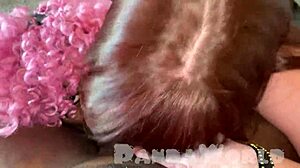 ebony slut sharing sloppy blowjob and titty fuck with bbw