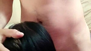 Blowjob from mature girlfriend deep throat cum swallow