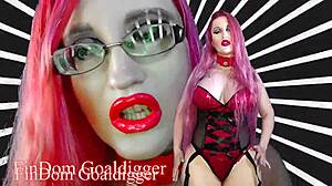 Goddess in Glasses Gives Jerk Off Instructions with Rabbit Toy