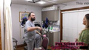 Ayla Aysel dominates with footjob backstage