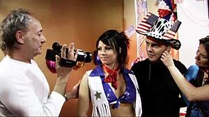 UK porn legend Ben Dover celebrates 4th of July with big tit starlets Brooke Haven and Austin Kincaid