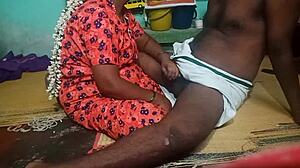 Indian aunty and step boyfriend in bedroom