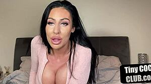 British Domme Humiliates and Teases Small Cock on Cam