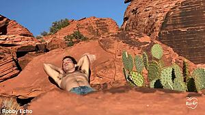 Outdoor anal masturbation with assfucking vibes.