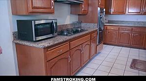 Famstroking Hot Big Tits Blonde Milf Stepmom Fucked by Huge Cock Stepson in Kitchen
