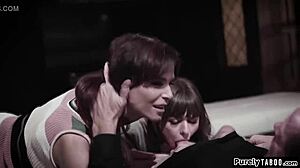 confused teen 18+ gives in to stepdad and stepmom's sexual needs