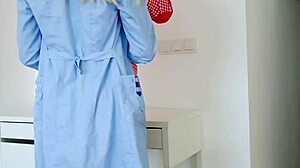 hot doctor gives sloppy blowjob in hospital hallway