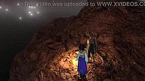 In this final fantasy scene, 'Do you want to fuck my small tits and pussy with your big cock?'