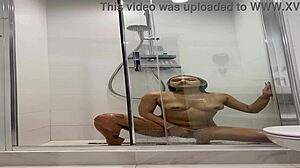 Naked Roxy Showers And Masturbates